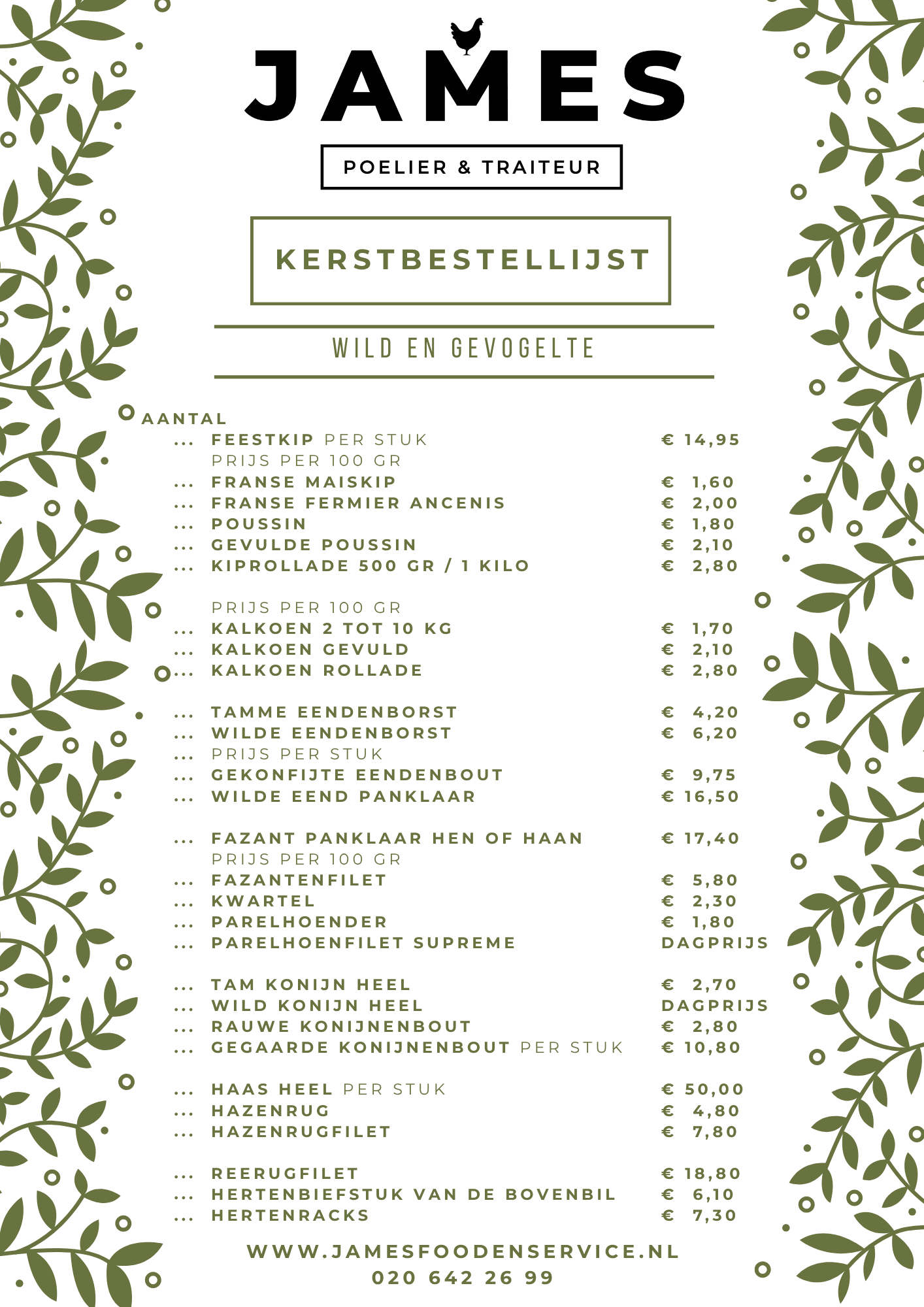 Kerstbestellijst